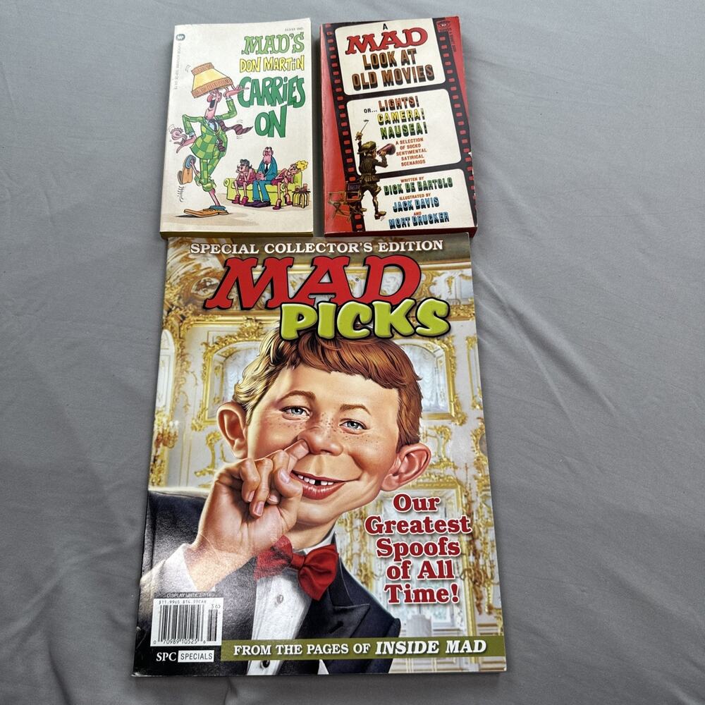 VTG Lot 3 Mads Book Magazine Mad Picks Carries In Look At Old Movies 60s 70s